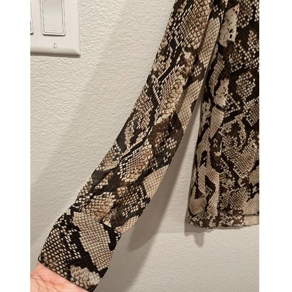 ALTUZARRA Python Print Georgette Bow Blouse - Picture 6 of 9